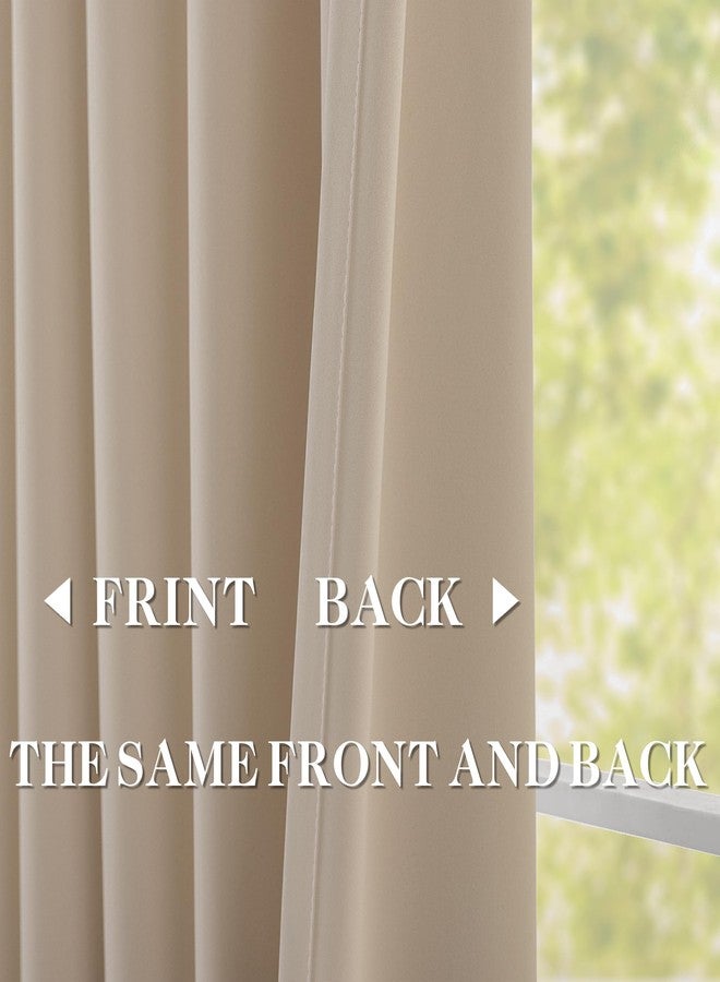 DONREN Sand Pinch Pleated Blackout Curtains with Hooks - 104 inch Length Room Darkening Thermal Insulated Window Curtain Panels for Living Room Bedroom 2 Panel 40" Wx104 L - Image 4